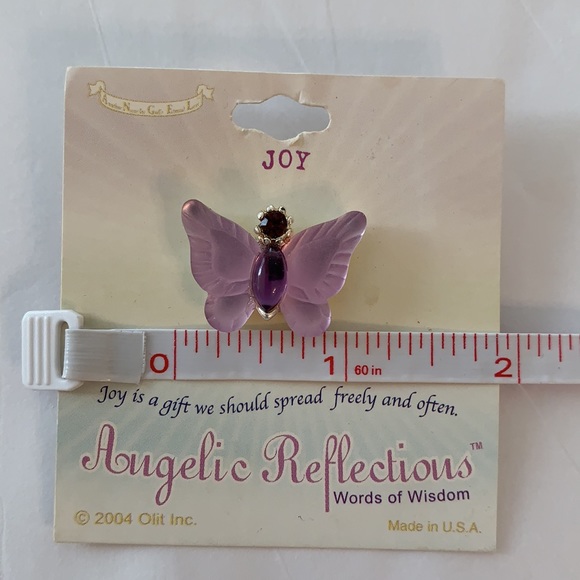 Angelic Reflections Words of Wisdom Butterfly pin, JOY, purple - Picture 5 of 5